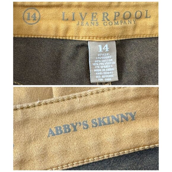 Liverpool Jean Co Abby Skinny Jeans in Honey Cropped with Roll-up Hem Womens 14 - Picture 6 of 10